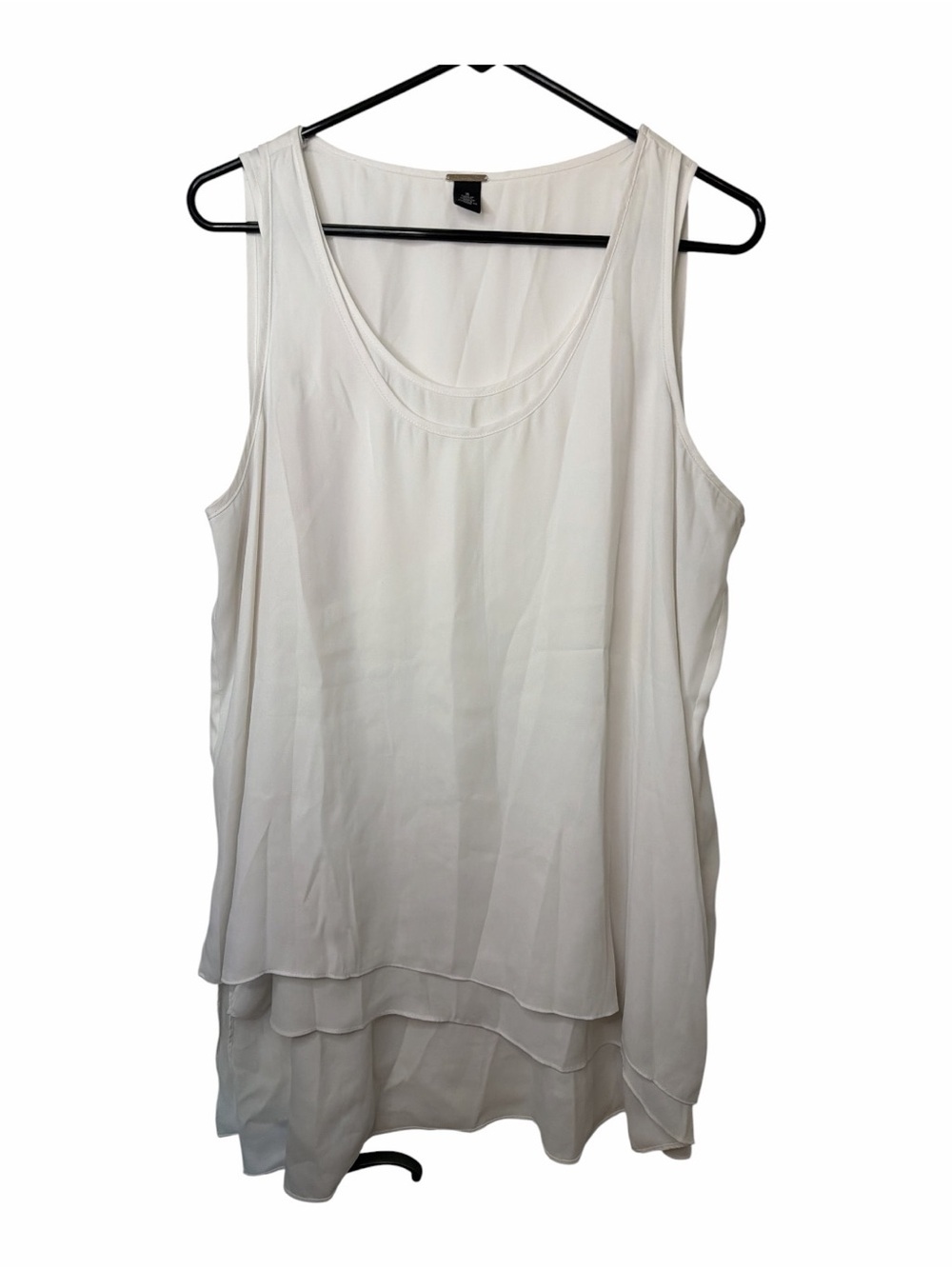 Black Label by Chicos Lightweight White Layered Tank Top